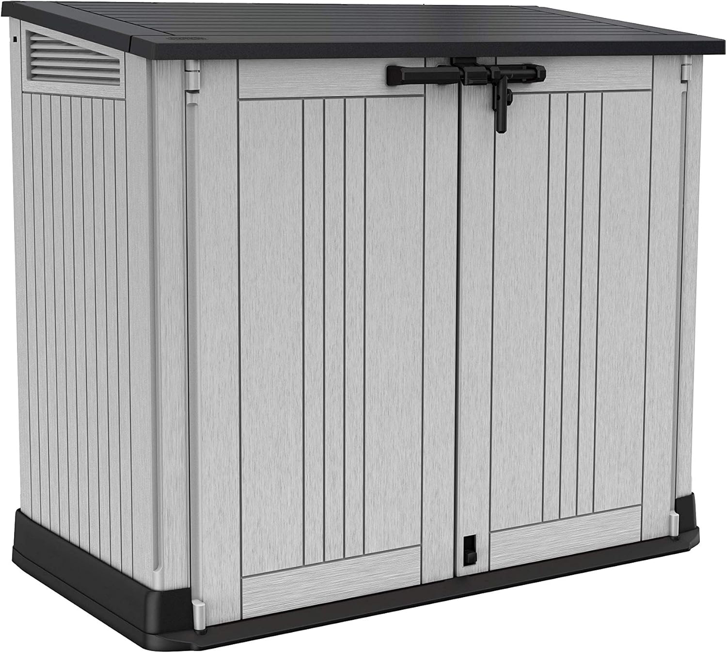 Keter Store It Out Nova Outdoor Garden Furniture Storage Shed Light Grey with Dark Grey Lid