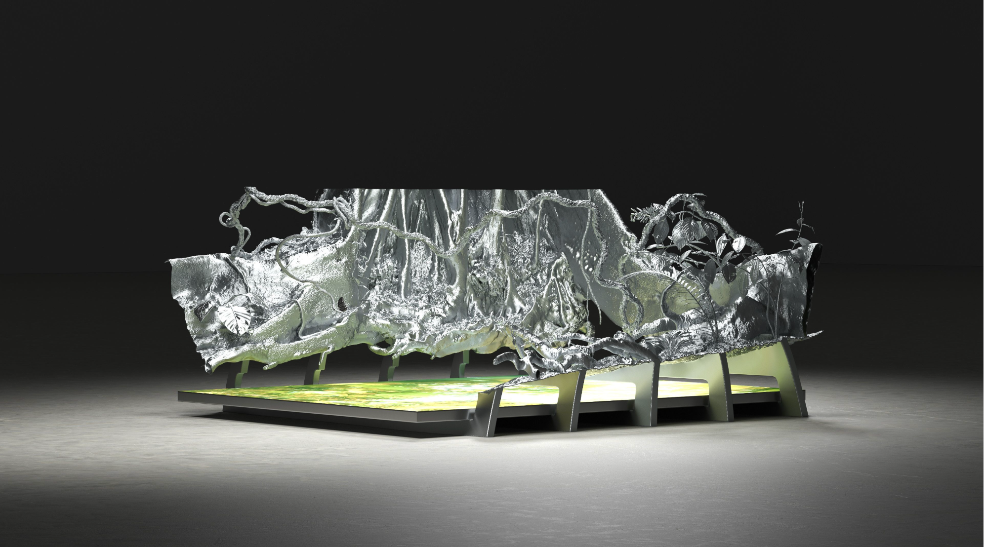 A rainforest, recast in steel, takes centre stage at Art Basel