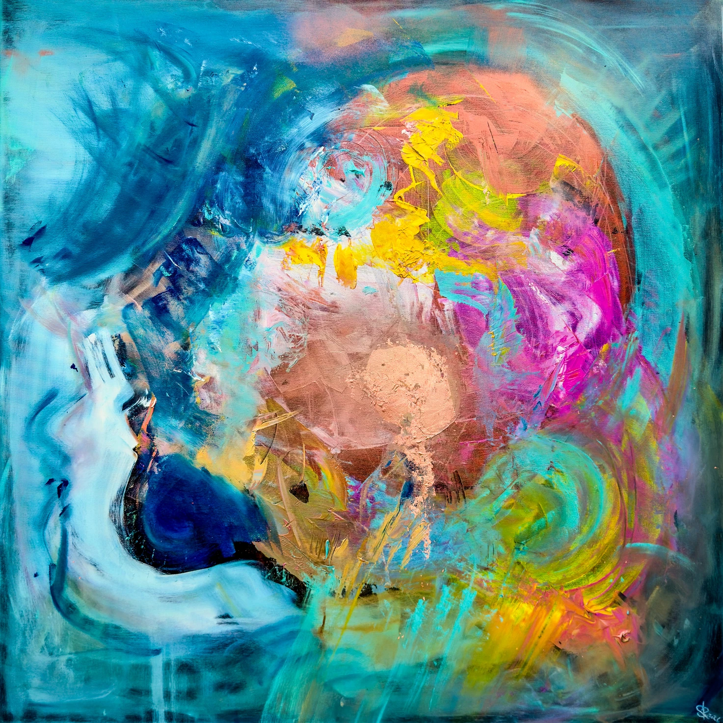 Persephone’s Colors of Freedom, (4_5) Mixed Media on Canvas, 120x120 cm, 2026 - 6,300€