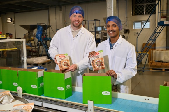 Dr Amir with Linwoods MD, Patrick Woods.