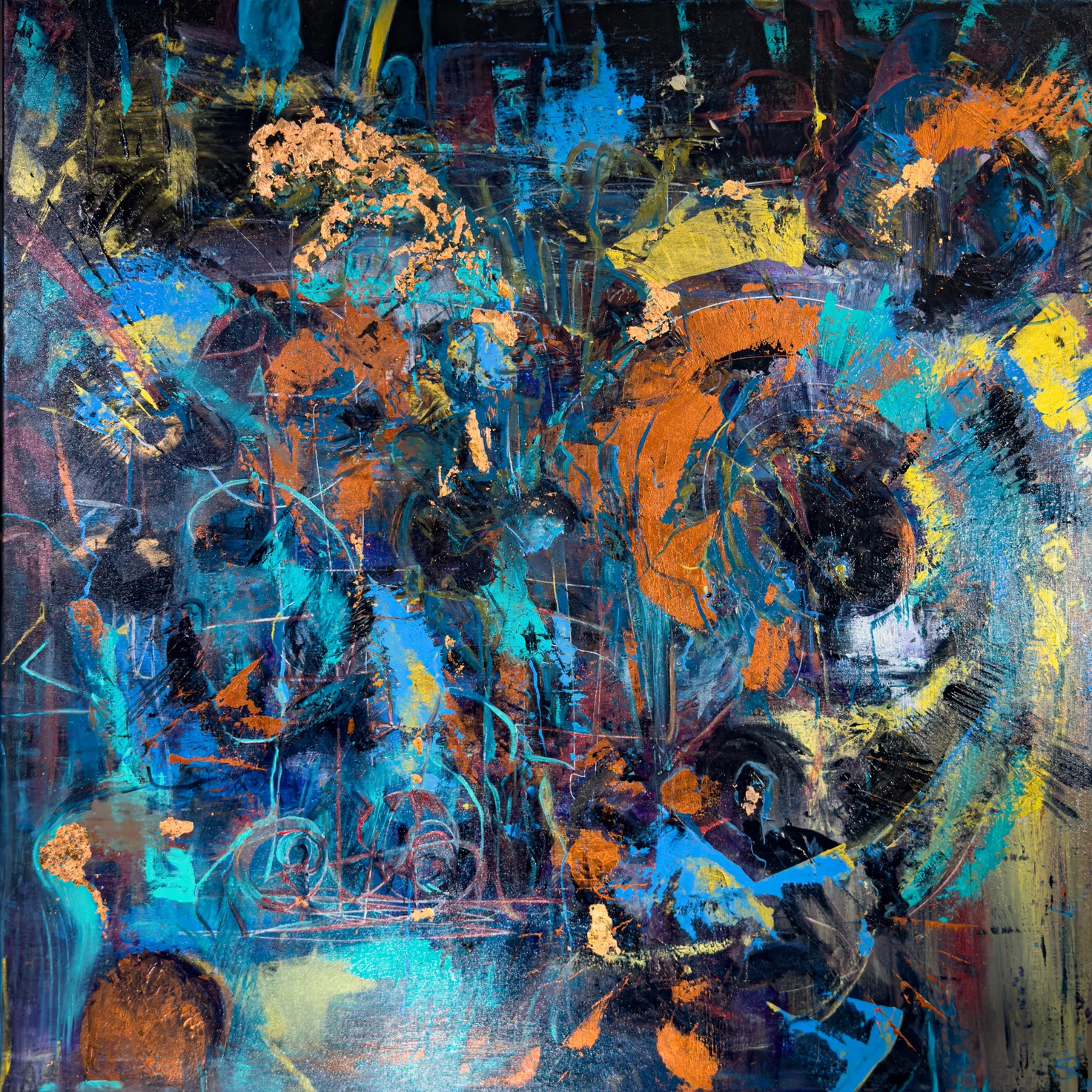 Theia and Her Secret Faces, (1:5) Mixed Media on Canvas, 120x120cm, 2025 - 8,472 €.jpg