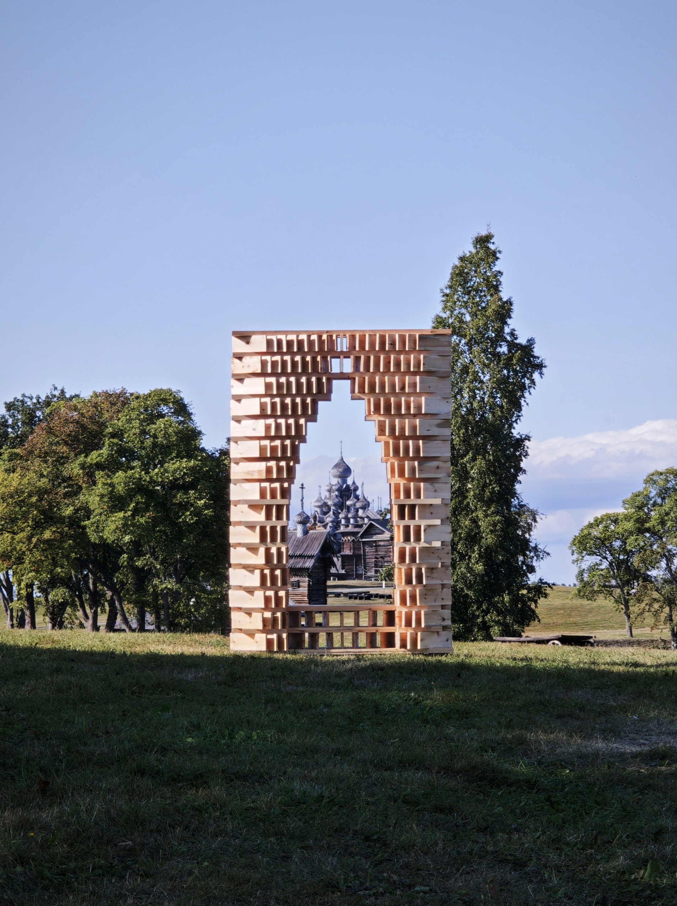 The wooden frame changing the view of one of Russia’s great architectural monuments