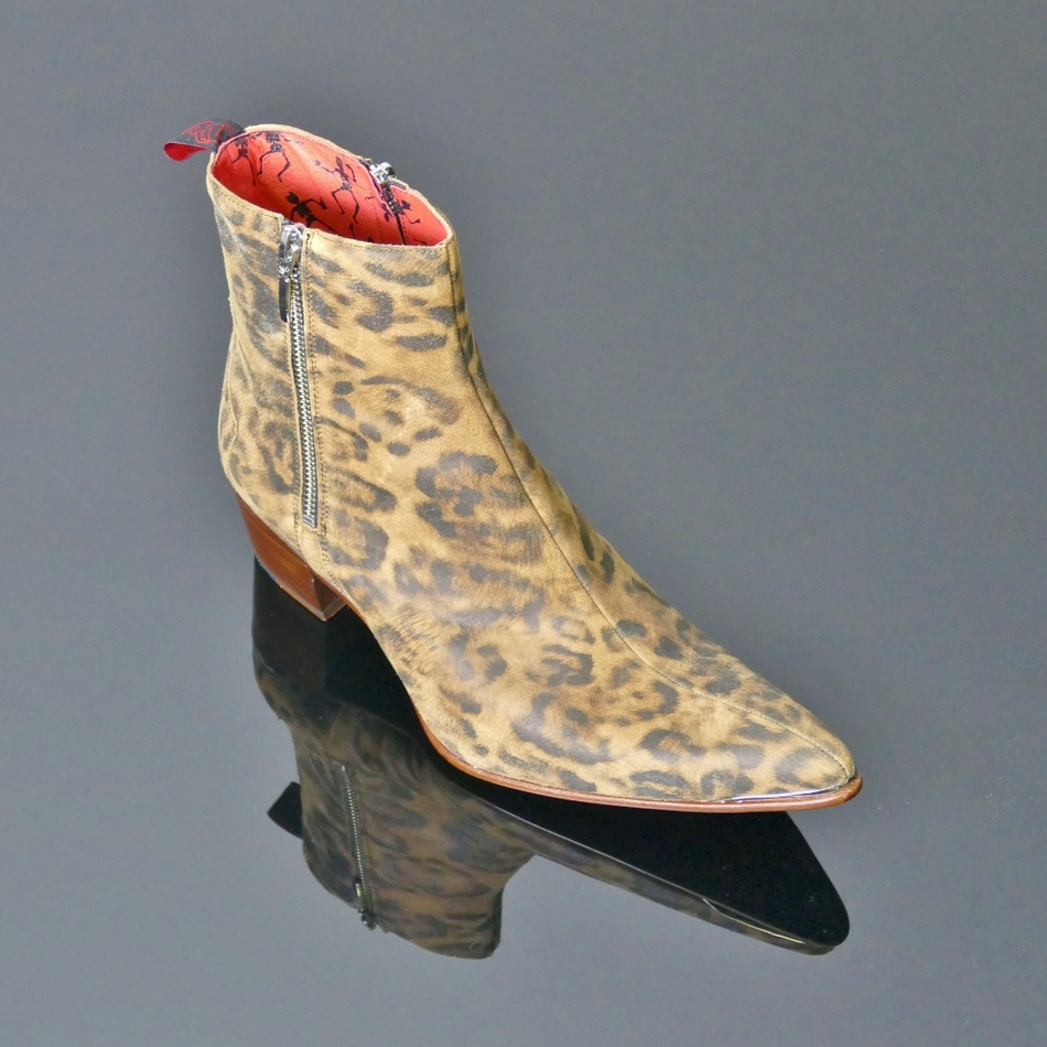 Sylvian printed leopard zip-boot