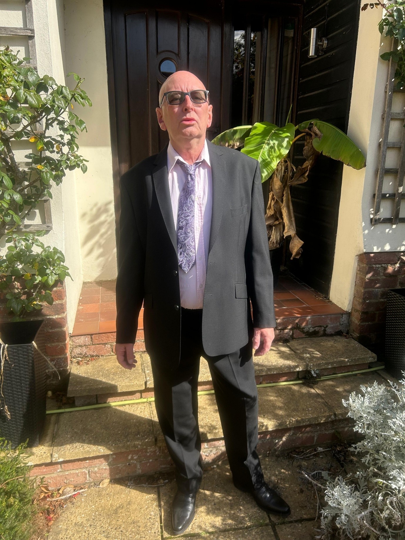 My two button black suit